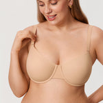 Women's Everyday Underwire Balconette Bra Beige
