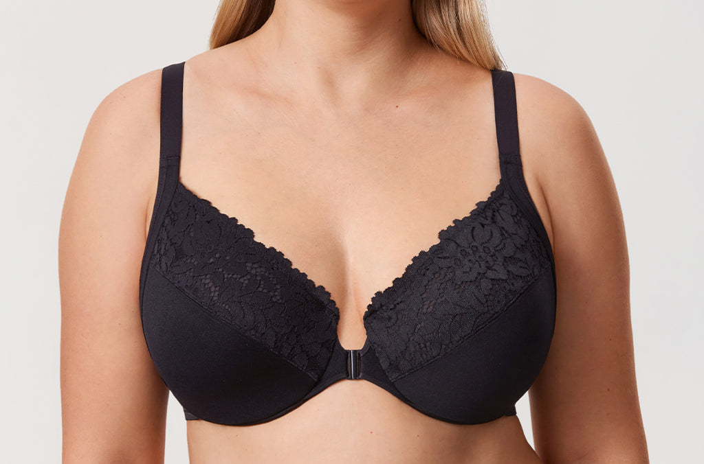 Women's Lace Front Closure Posture Bra Rose Smoked