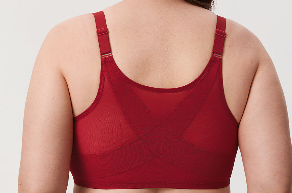 Women's Lace Front Closure Posture Bra Rose Smoked