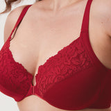 Women's Lace Front Closure Posture Bra Rose Smoked