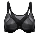 Women's Sheer Mesh Front Closure Posture Bra Beige