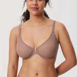 Women's Sheer Mesh Front Closure Posture Bra Beige