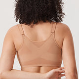 Women's Sheer Mesh Front Closure Posture Bra Beige