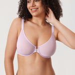 Women's Sheer Mesh Front Closure Posture Bra Orchid Hush