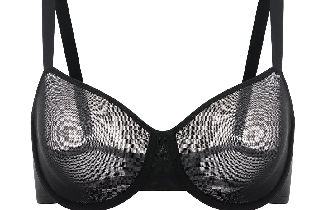 Women's Sheer Mesh Balconette Bra Orchid Hush
