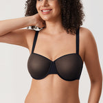 Women's Sheer Mesh Balconette Bra Orchid Hush