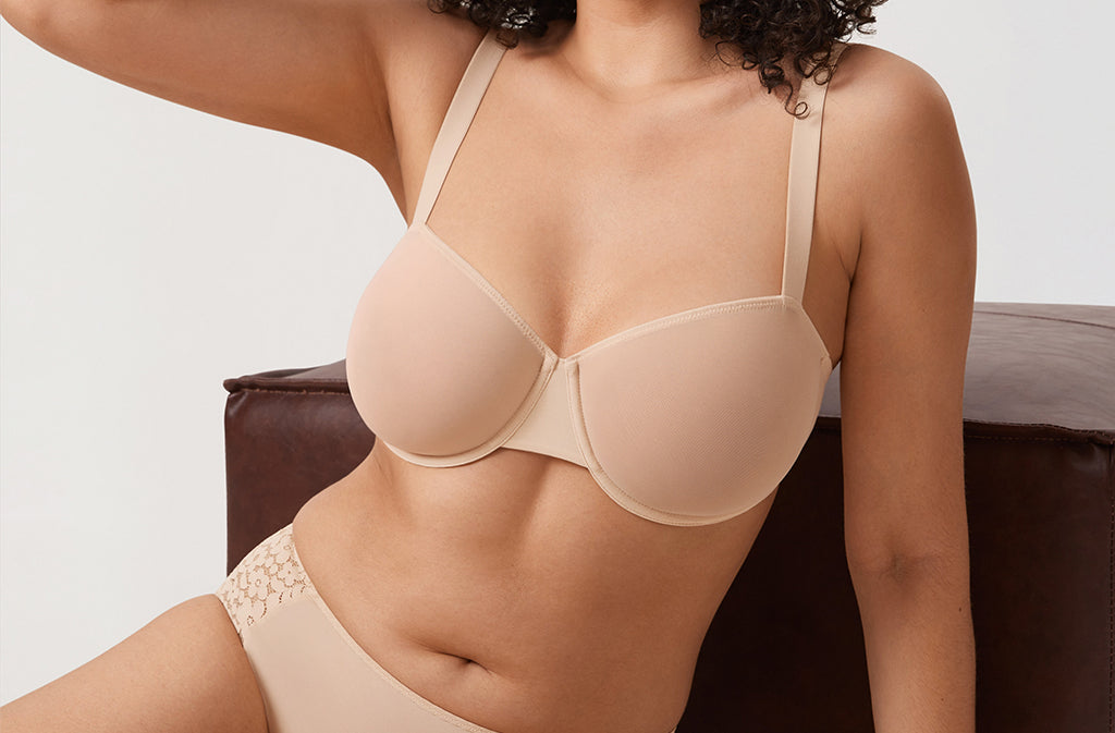 Women's Sheer Mesh Balconette Bra Orchid Hush