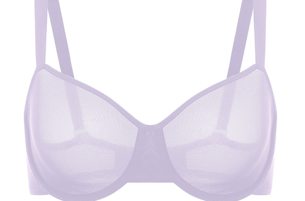 Women's Sheer Mesh Balconette Bra Orchid Hush