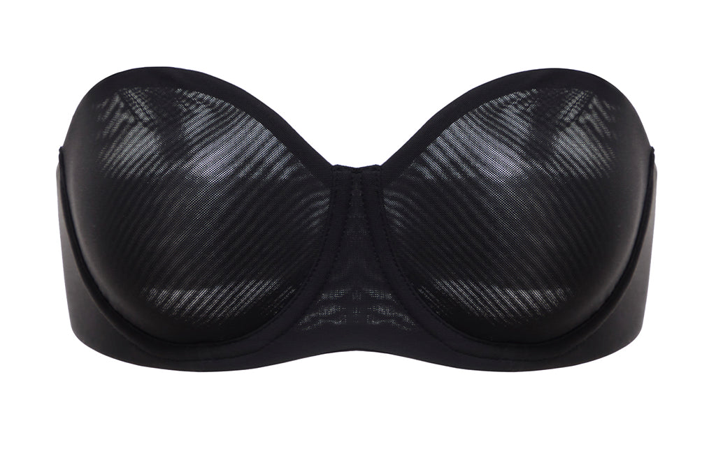 Women's Mesh Unlined Strapless Bra White