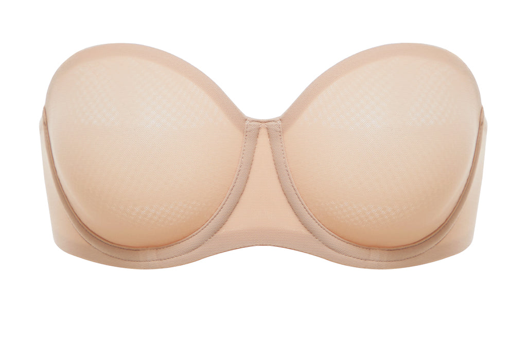 Women's Mesh Unlined Strapless Bra White