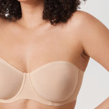 Women's Mesh Unlined Strapless Bra White
