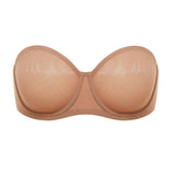 Women's Mesh Unlined Strapless Bra White