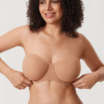 Women's Mesh Unlined Strapless Bra White