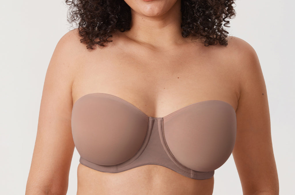 Women's Mesh Unlined Strapless Bra White