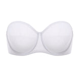 Women's Mesh Unlined Strapless Bra White