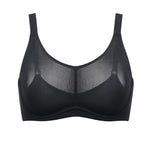 Women's Mesh Monowire Full Coverage Bra - Underwire & Unlined Black