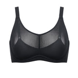 Women's Mesh Monowire Full Coverage Bra - Underwire & Unlined Black