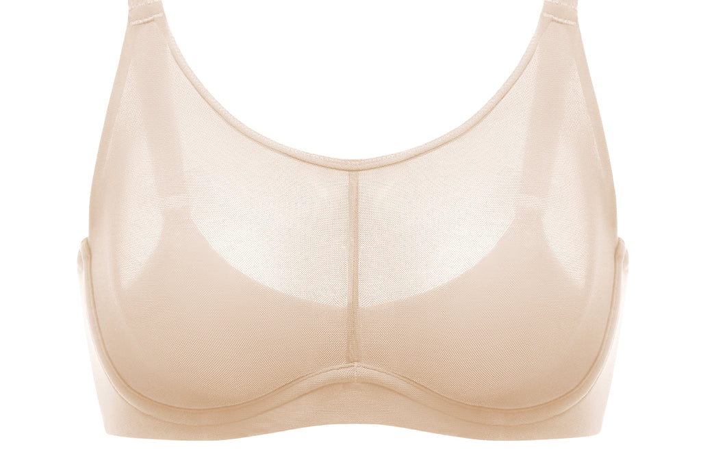 Women's Mesh Monowire Full Coverage Bra - Underwire & Unlined Black