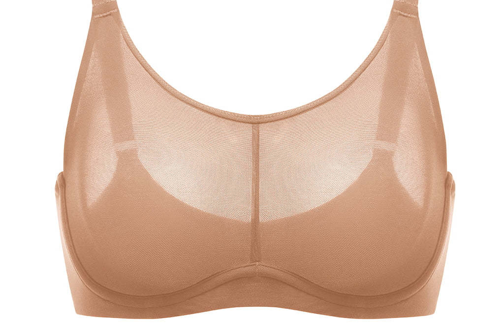 Women's Mesh Monowire Full Coverage Bra - Underwire & Unlined Black