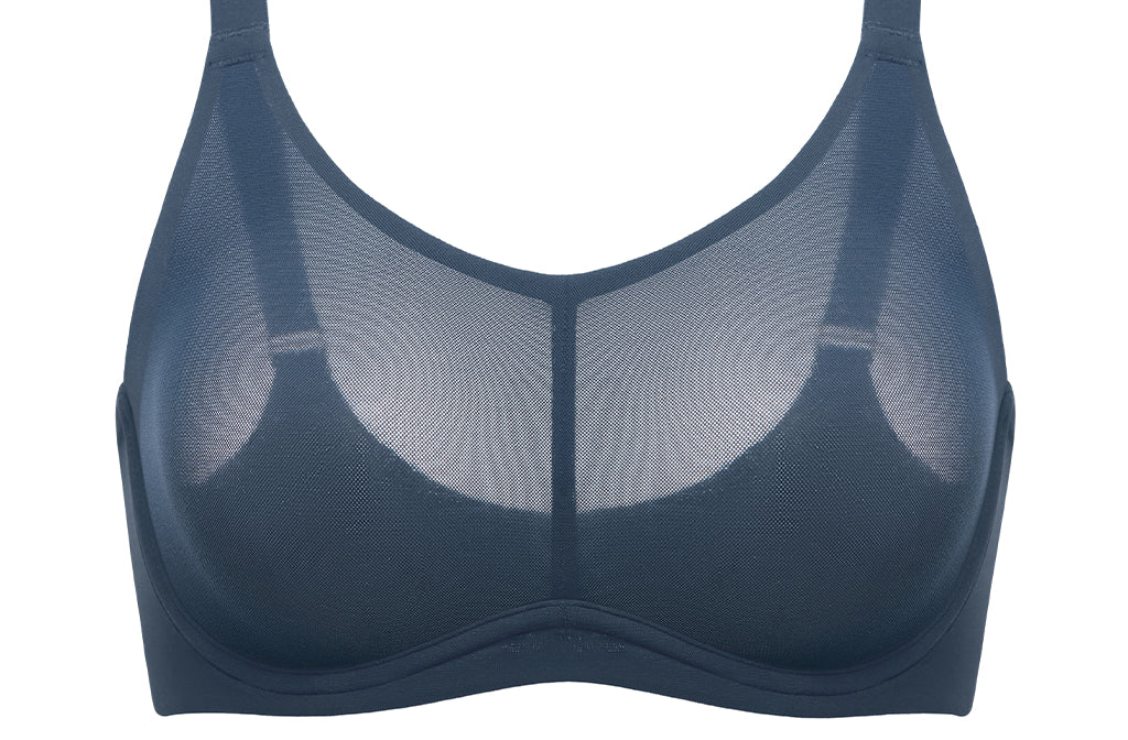 Women's Mesh Monowire Full Coverage Bra - Underwire & Unlined Black