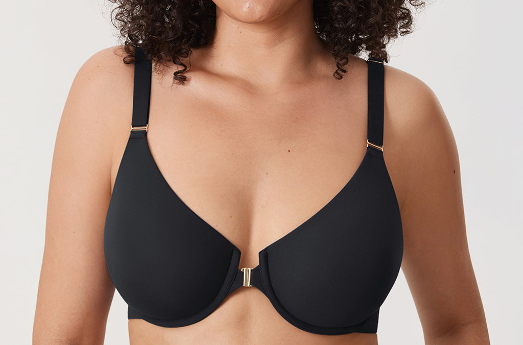 Women's Convertible X-Back Front Closure Bra - Underwire/Unlined/Racerback Beige