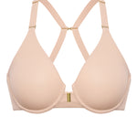 Women's Convertible X-Back Front Closure Bra - Underwire/Unlined/Racerback Beige