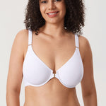 Women's Convertible X-Back Front Closure Bra - Underwire/Unlined/Racerback Beige