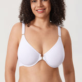 Women's Convertible X-Back Front Closure Bra - Underwire/Unlined/Racerback Beige