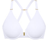 Women's Convertible X-Back Front Closure Bra - Underwire/Unlined/Racerback Beige